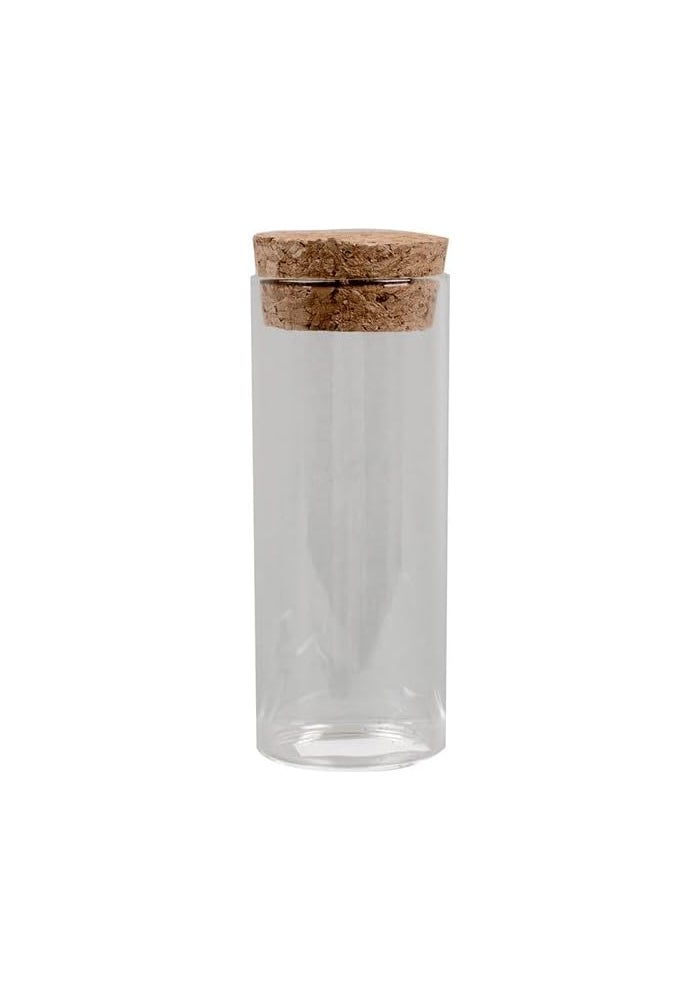 Daiso Glass Bottle with Cork Stopper - 10.5 cm